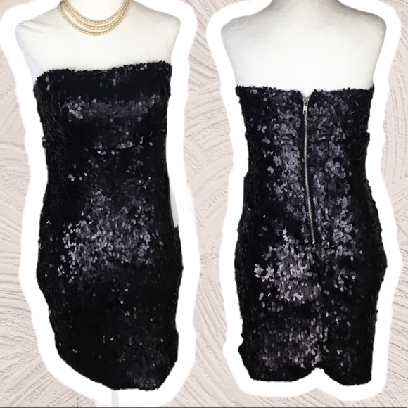 Sparkle & Fade sequin strapless zipper Mini Dress - Picture 2 of 8
